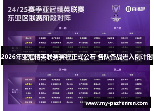 2026年亚冠精英联赛赛程正式公布 各队备战进入倒计时